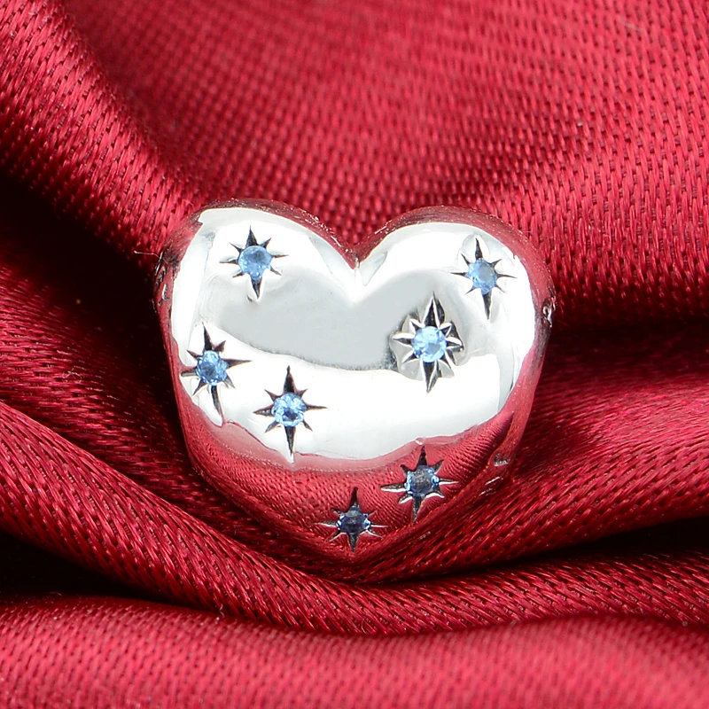 

Authentic 925 Sterling Silver Cinderella Dream Charm Blue CZ Bead fit Pandora European Beads Charms Bracelets Jewelry