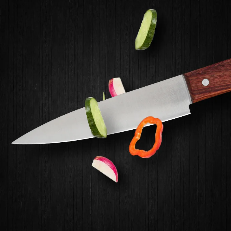 Японский нож шеф-повара из нержавеющей стали, Дамасские жилы, кухонные ножи с розовой деревянной ручкой, острый нож, слайсер, инструмент для приготовления пищи 11 дюймов