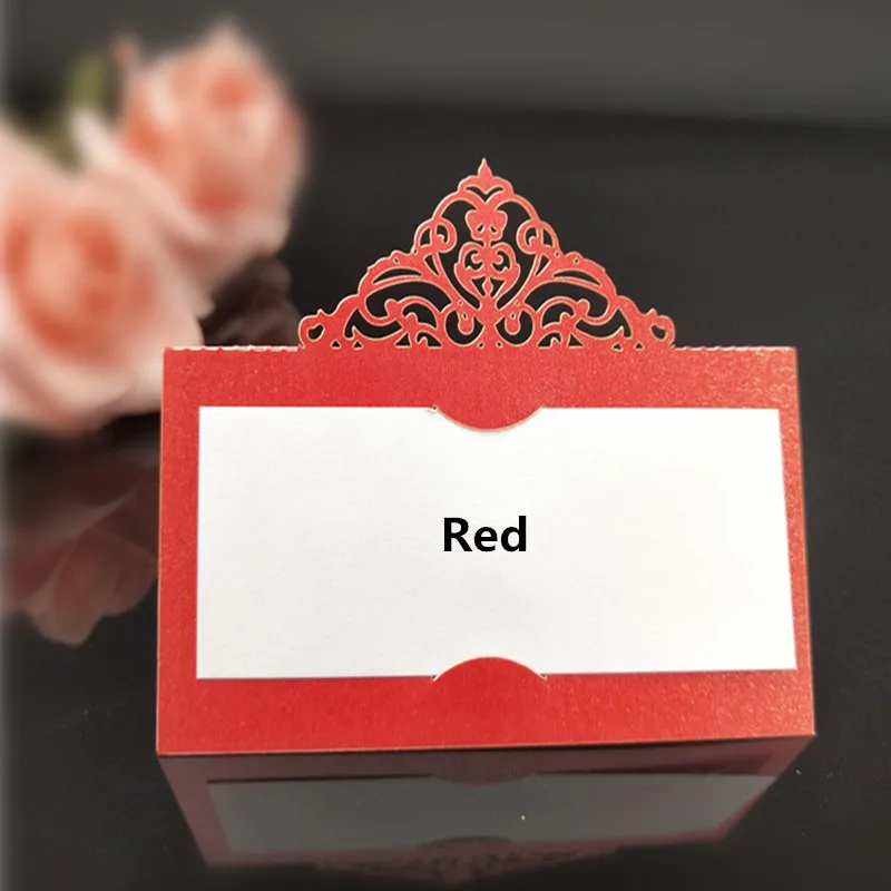 Ажурные Роскошные открытки с именем на стол 50 шт./лот свадебные рождественские