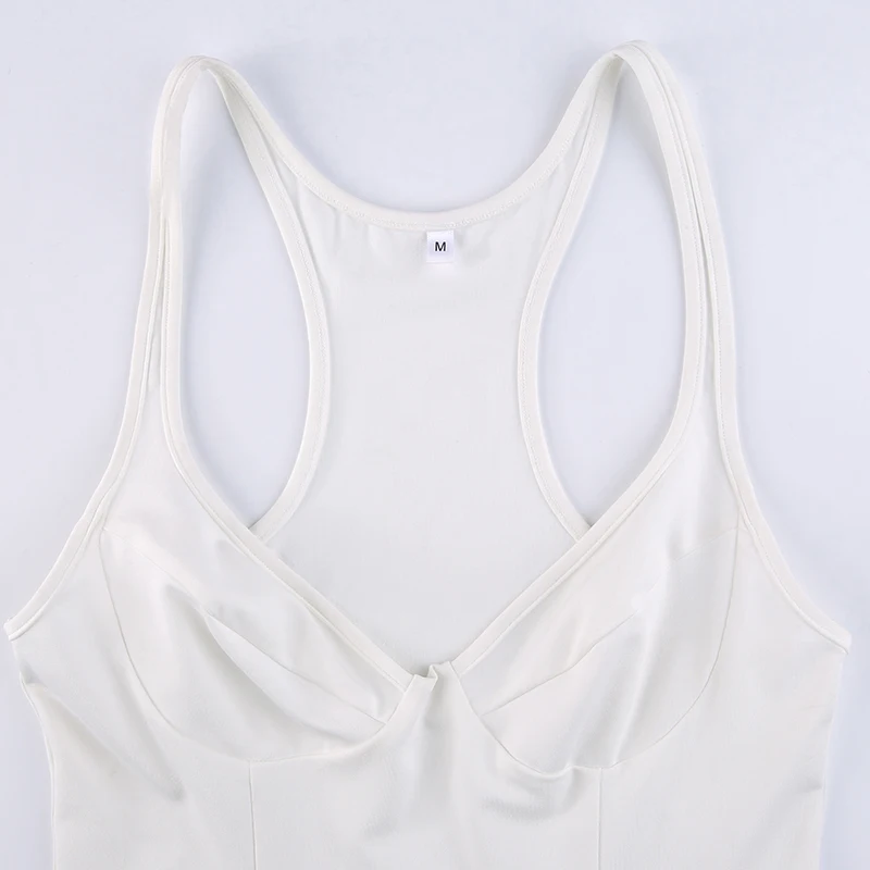 Sleeveless Sexy Strap Bodysuit Summer Backless Bodycon Short Jumpsuit Ladies Casual Black White V Neck Body Suit Top