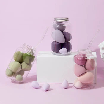 

Multi Shape Face Beauty Makeup Tool Set with Bottle 7PCS Pro Foundation Sponge Powder Puff Cosmetic Smooth Cream Blending