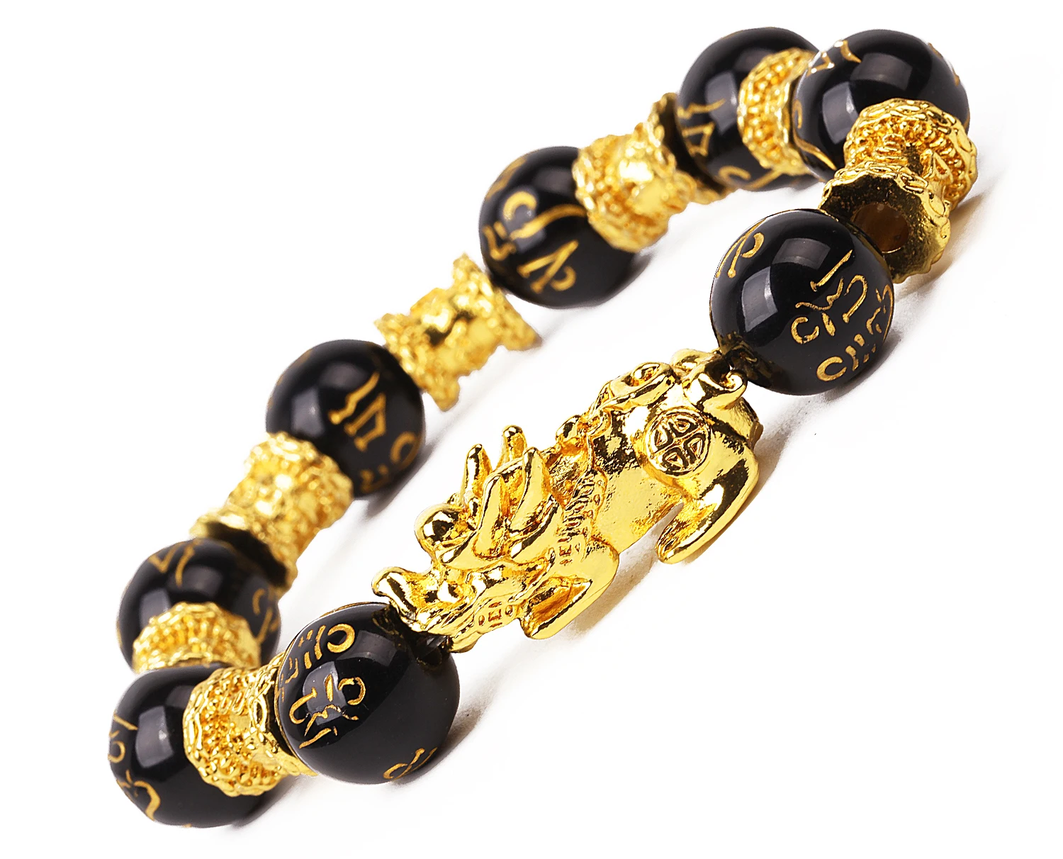 Браслет унисекс из ОБСИДИАНОВЫХ камней и бусин, китайский браслет FengShui Pi Xiu, меняющий цвет, браслет, хороший браслет, приносящий удачу, цепочка для мужчин и женщин