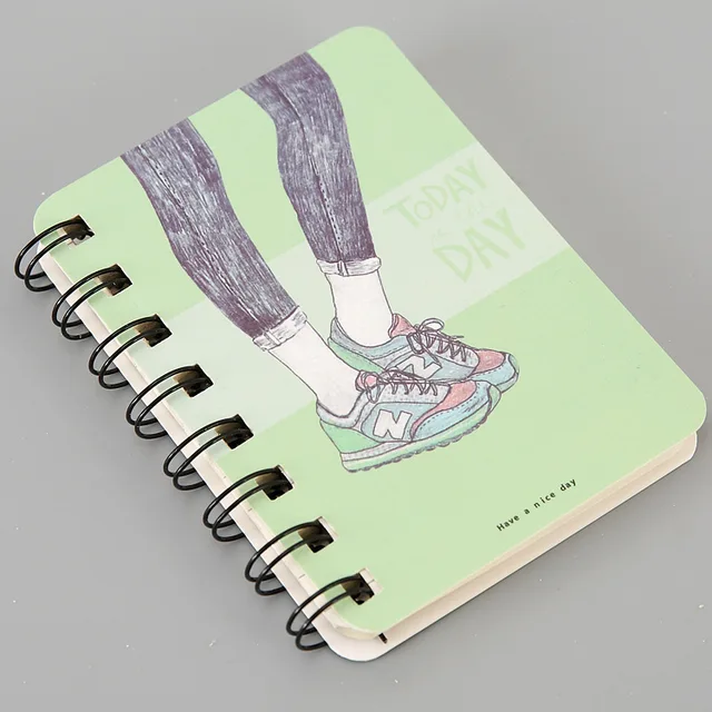 80Page A7 Korea Cartoon Anime Coil Notebook Small Notepad Animal Rollover Office School Learn Supplies Mini Kawaii Diary Journal 1813