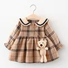2024 Fall Newborn Baby Girl Dress Clothes Toddler Girls Princess Plaid Birthday Dresses For Infant Baby Clothing 0-2y Vestidos 1