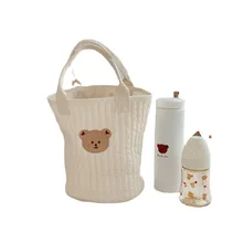 Bolsa de almacenamiento para cochecito de mamá, cubo bordado acolchado, lavable, venta al por mayor