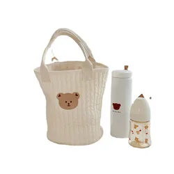 Confortable sac de rangement pour poussette, sac de rangement pour poussette, seau à broderie matelassé, sac de bouteille à Bento pour enfants, vente en gros lavable 