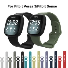 Silicone Band for Fitbit Versa 3 Smart Watch Double-Buck Waterproof Small Large Women Men Bracelet band for Fitbit Sense strap