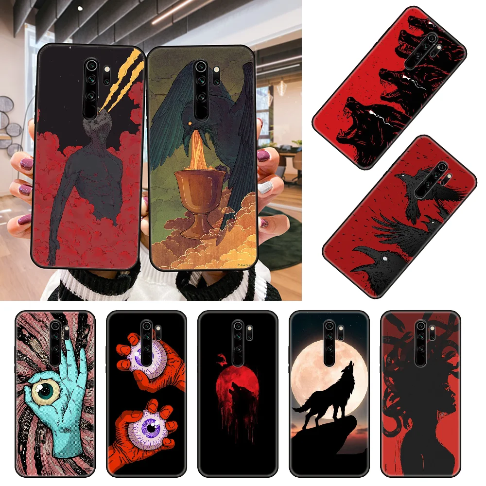 Чехол-накладка для Xiaomi Redmi Note 8 8T 7 7A 9 9A 9S 8A 4 5 6 Pro черный из ТПУ | Мобильные телефоны и