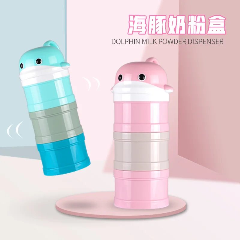 

Baby Children Milk Box Three Layer Infant Portable Cartoon Layered Large-Volume Nursing Milk Powder Creative Storage Tank