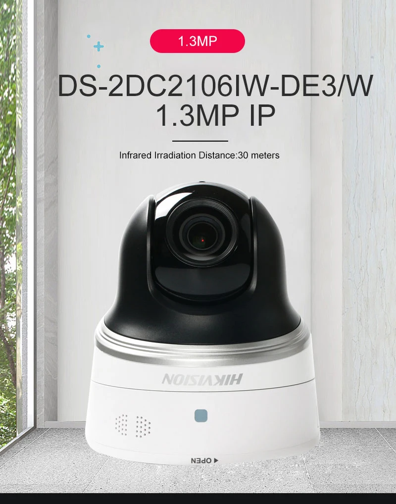 HIKVISION DS-2DC2106IW-DE3/W 1.3MP ip-камера Wifi мини PTZ камера беспроводной ИК 30 М поддержка Hik-подключение приложение ONVIF/SD карта/PoE