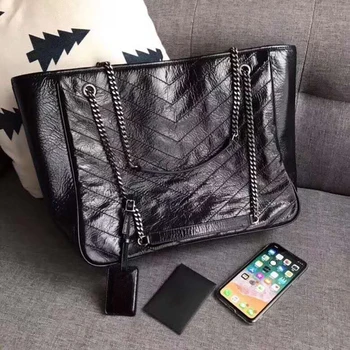 

High quality senior brand designer oil wax leather large shopping bag luxury handbag Y home large capacity convenient brand leat