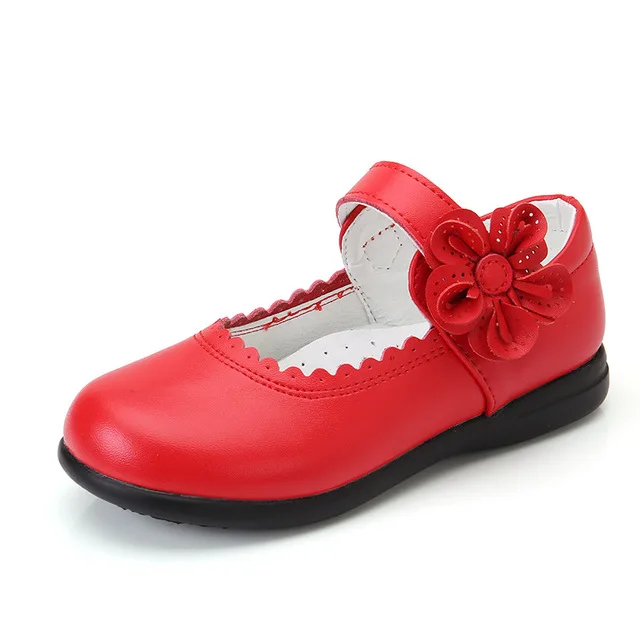 Red pink White Black Childrens Girls Leather Shoes Girls Princess Shoes kids school student Dress Shoes 4 5 6 7 8 9 10 11 12-15T