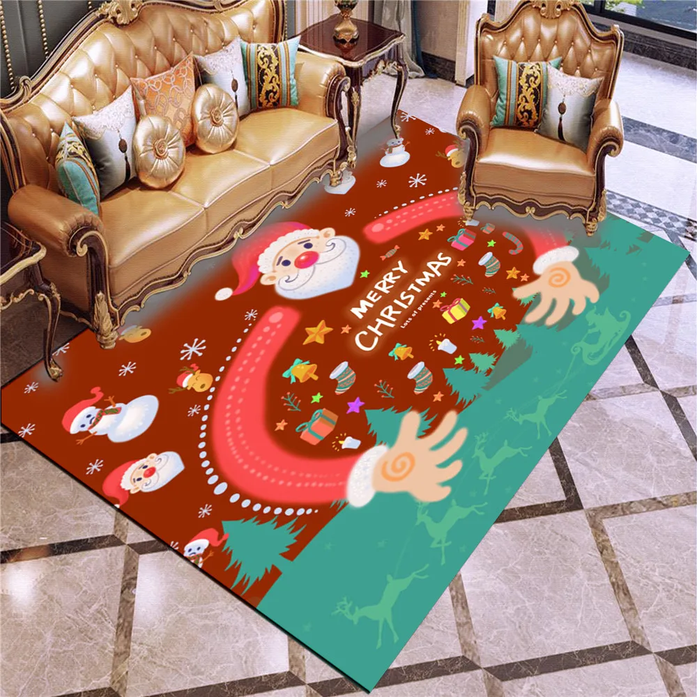 

3D Printed Merry Christmas Child Bedroom Play For Living Room Carpet For Kids Boy Girl Gift Carpets Modern Home Decor Rug