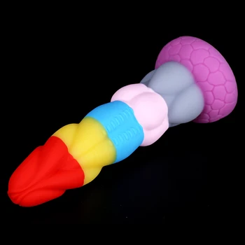 Multicolor Dildo for Anal Realistic Dildo with Suction Cup G-Spot Massage Anal Plug Huge Dragon Dildo Female Colourful Sex Toys 3