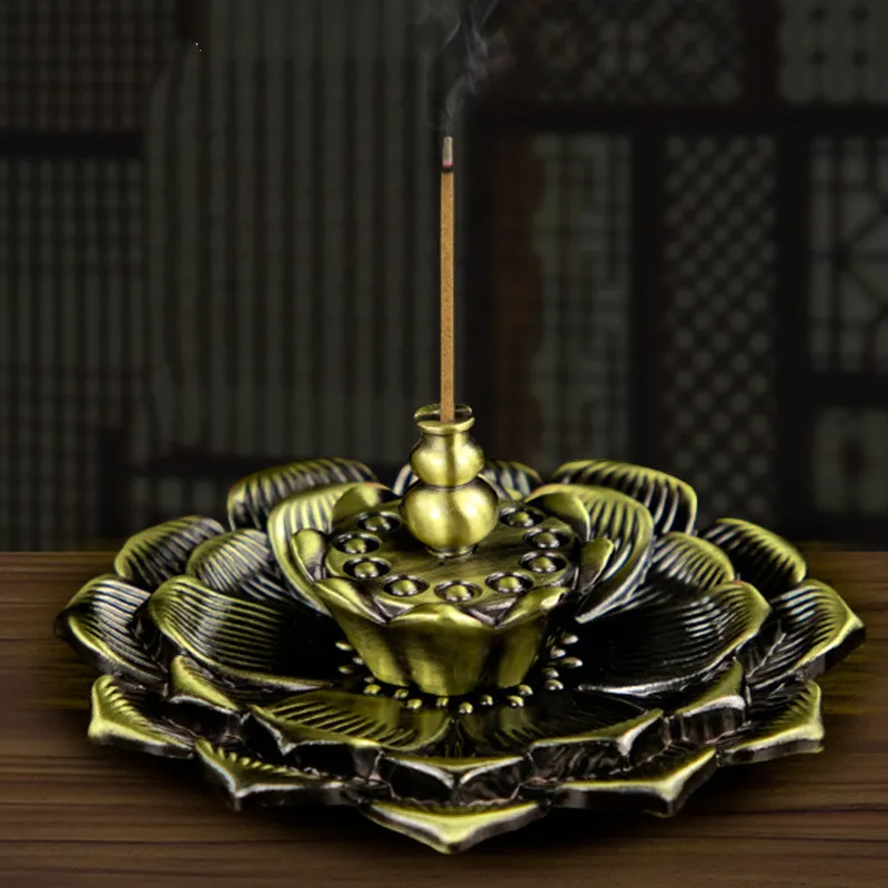 High Quality Retro Stick Incense Holder Fragrance Burner Alloy Lotus