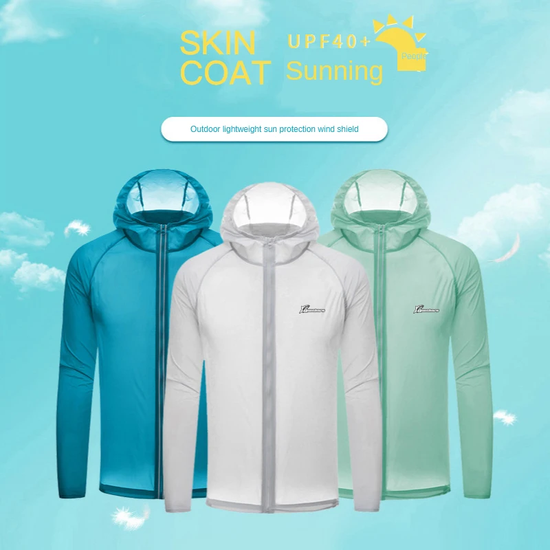 Queshark-chaqueta deportiva con capucha UPF50 +, camisa protectora contra el sol, para escalada, senderismo, cortavientos de secado rápido, para ciclismo, Anti-UV, para acampar ► Foto 2/6