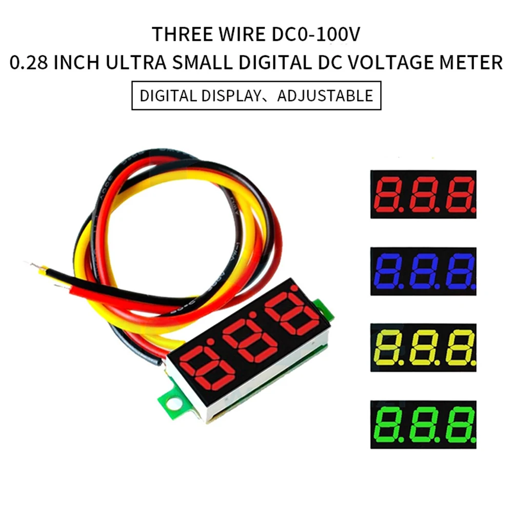 

Digital Voltmeter DC 4.5V to 30V Digital Voltmeter Panel Meter Red/Blue/Green For 6V 12V Electromobile Motorcycle Car