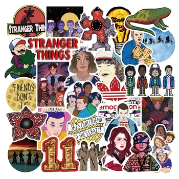 

50 Pcs Stranger Thing Figure Stickers Set refrigerator Sticker For Luggage Skateboard Motorcycle Laptop Waterproof Sticker