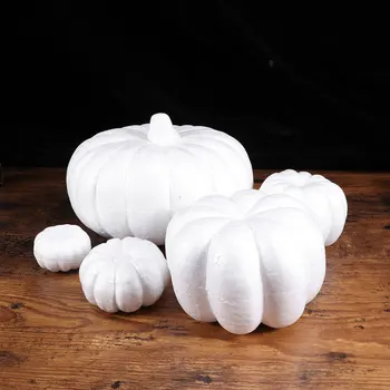

6pcs Artificial Small Pumpkins Realistic Fake Pumpkin DIY Craft Thanksgiving Party Decoration for Halloween Fall Harvest (White)