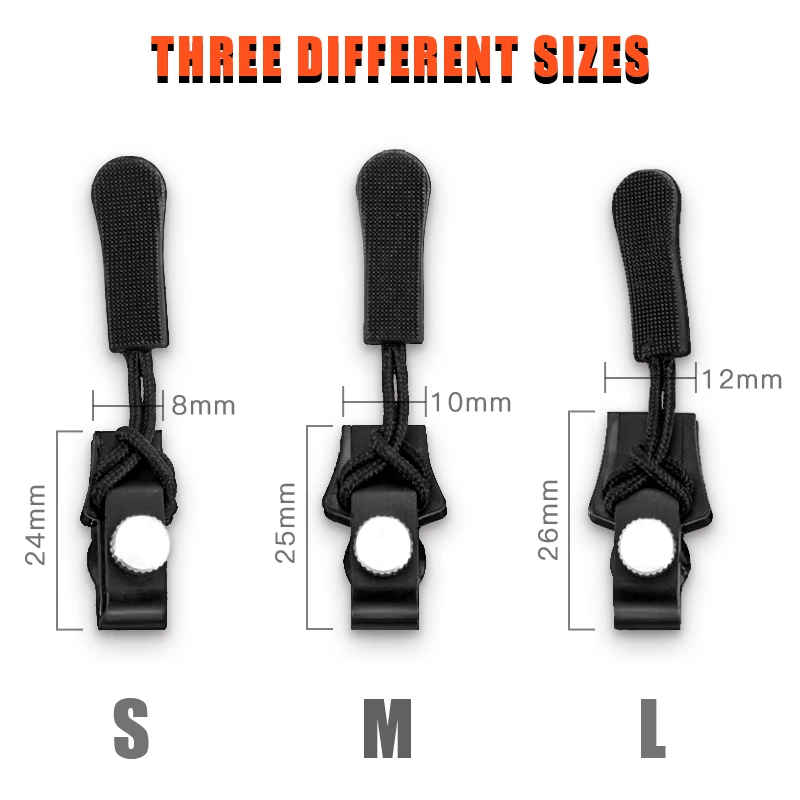 6pcs Zipper Repair Kit Universal Instant Zipper Repair Replacement Zipper  Sliding Teeth Rescue Zipper Head For 3 Different Size