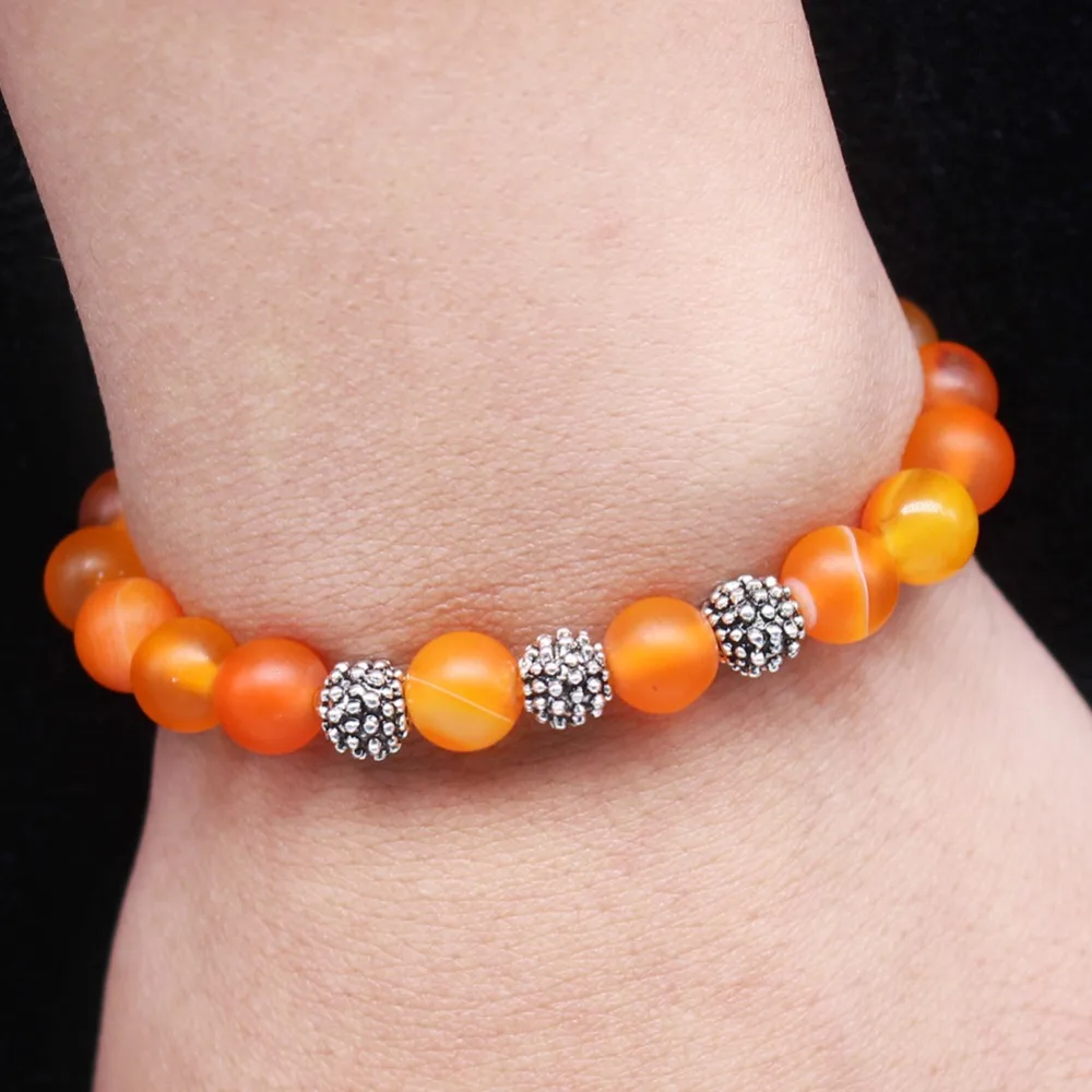 Agates Turquoises Lapis Lazuli Bracelet 8MM Natural Stone Round Bead