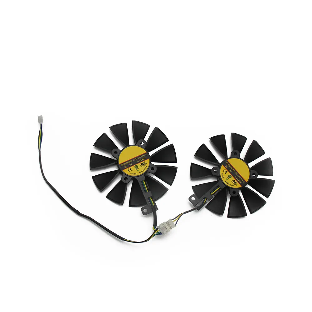 2PCS 88 мм FDC10U12S9-C RX580 RX570 RX470 4-контактный вентилятор охлаждения для AREZ AUSU Radeon RX 470 570 580 EXPEDITION OC видеокарта вентилятор охлаждения - Цвет лезвия: 2PCS