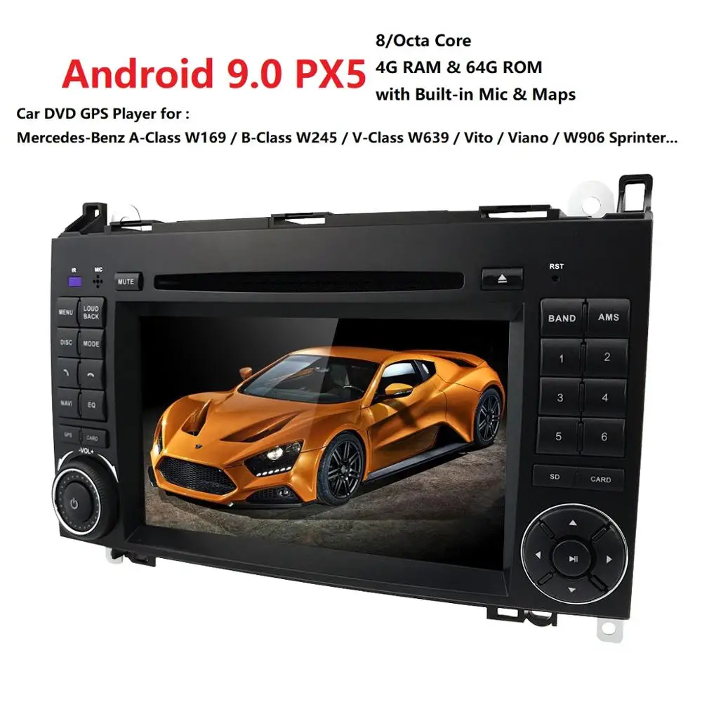 Flash Deal PX5 4G Car DVD Player GPS Navigation For Mercedes Benz Sprinter W209 W169 W245 Viano Vito B-Class B150 B170 B200 A160 A180 Radio 3