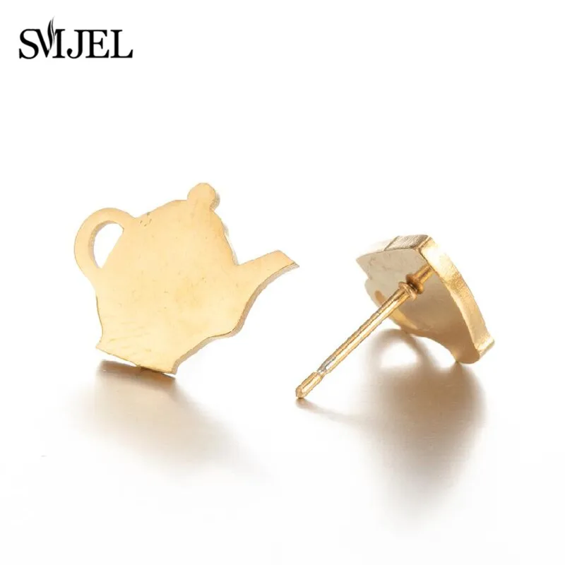 Punk Stainless Steel Earrings for Women Fashion Jewelry 2021 Lighter Compass Expression Lung Rocket Earring Weird Christmas Gift