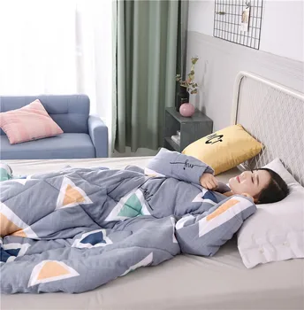 

Net red ins washed cotton lazy quilt with sleeves adult quilt patchwork blanket quilting pieces Mechanical Wash Adults