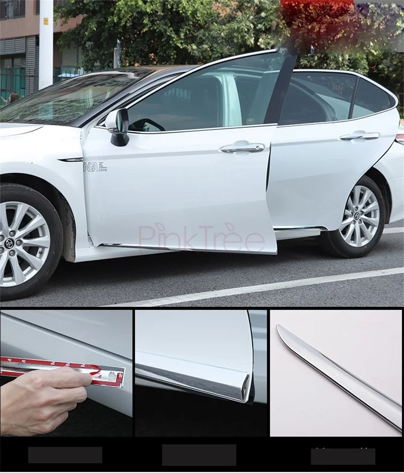 Для Toyota Camry- хромированная поверхность автомобиля аксессуары для укладки боковой двери линия кузова орнамент защита
