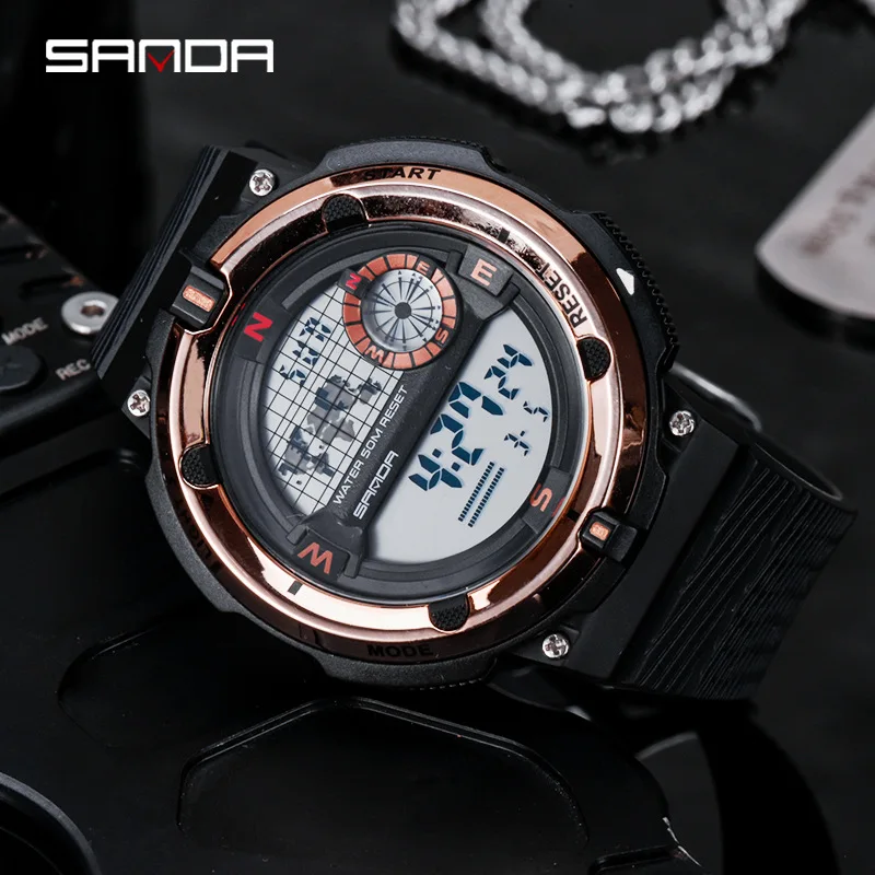 SANDA Brand Man Military Sport Watch Men XFCS Waterproof Luminous LED Digital Watch Male Watches Men Clock