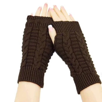 

Hot Sale Women Gloves Stylish Hand Warmer Winter Gloves Women Arm Crochet Knitting Faux Wool Mitten Warm Fingerless Gloves