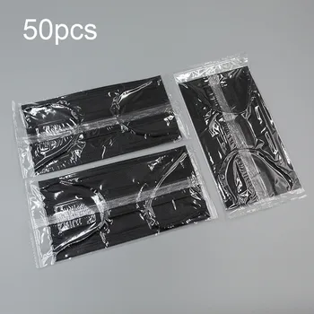 

50pcs Black Face Masks For Virus Disposable Face Protective Mask 3 Layers Meltblown Mouth Masks Individual Package 10 colors