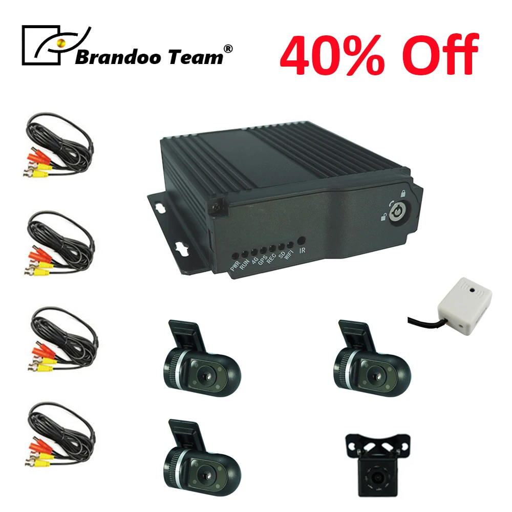 

4channel car dvr 4CH DVR kit With 4 Camera For Video Recording auto mobile DVR