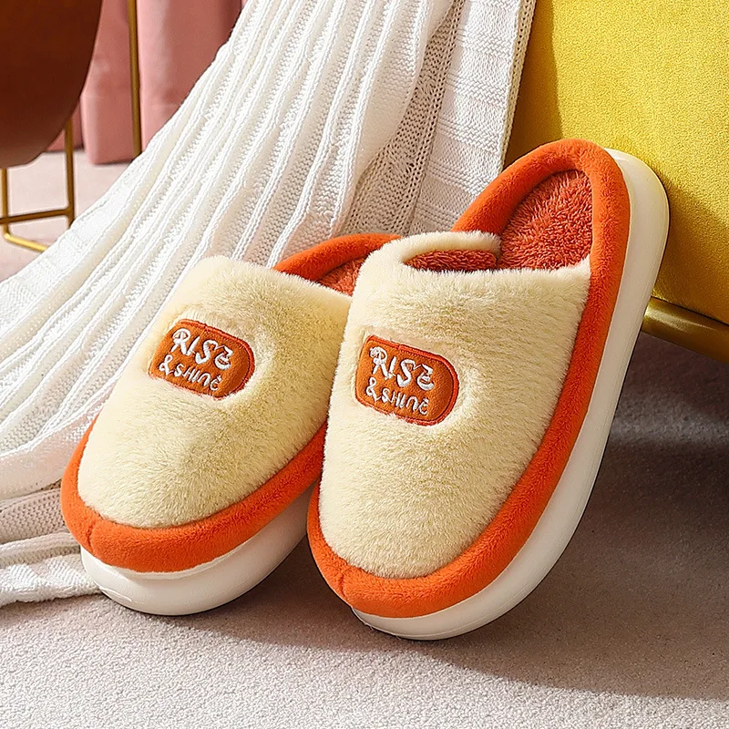 

Тапки мужские хлопковые домашние Нескользящие бесшумные домашние теплые плюшевые хлопковые туфли на толстой подошве