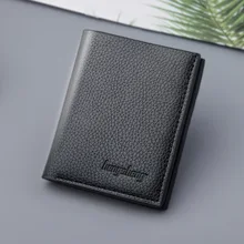 

Men Ultra-thin Vertical Wallet Multi-function Coin Purses Multi-card Holder Short Retro Solid Color New Casual Men's Money Clip