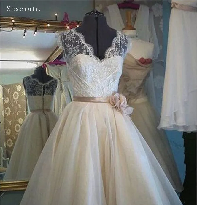 Настоящий образец, летнее платье kurtis, кружевное винтажное платье длиной до середины икры с v-образным вырезом и цветами, свадебное платье, Короткие Платья для подружек невесты
