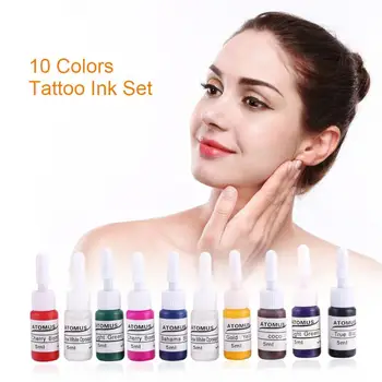 

10pcs(10 Colors) Tattoo Ink Set Body Paint Tattoo Color Inks Microblading Eyebrow Natural Plant Permanent Makeup Pigment
