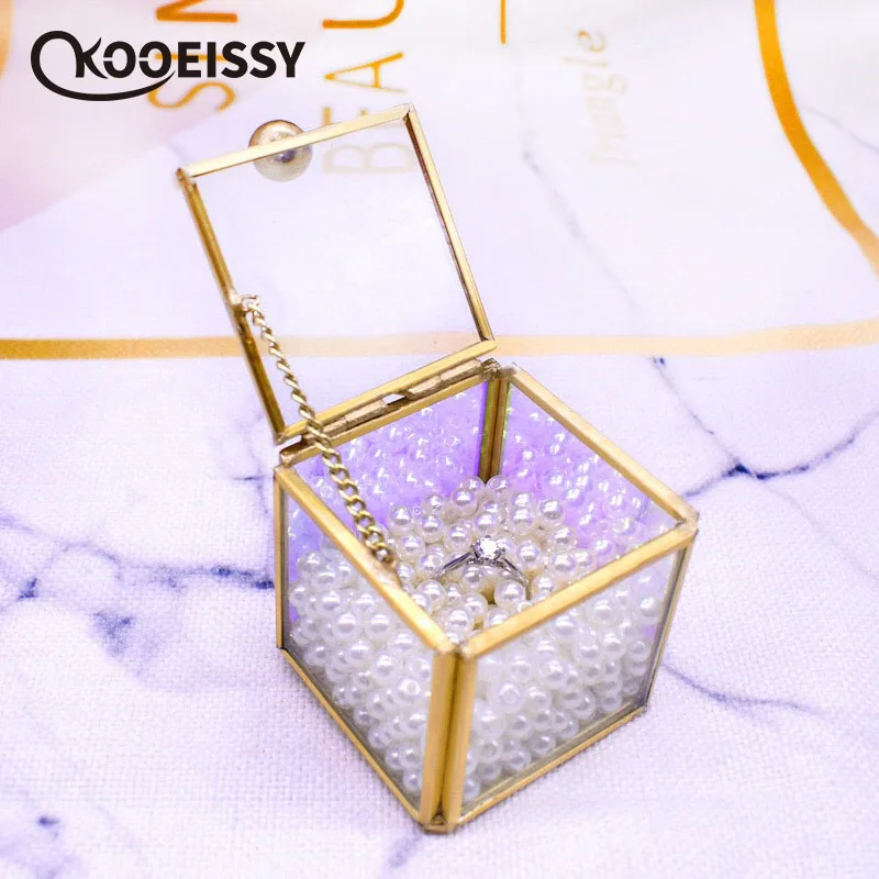 Аристократическая многоугольная прозрачная стеклянная коробка для хранения