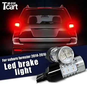 

Tcart For Subaru Forester 2014 2015 2016 2pcs W21W 7443 canbus Red Stop Brake Bulbs accessories Car LED Rear Tail Backup Light