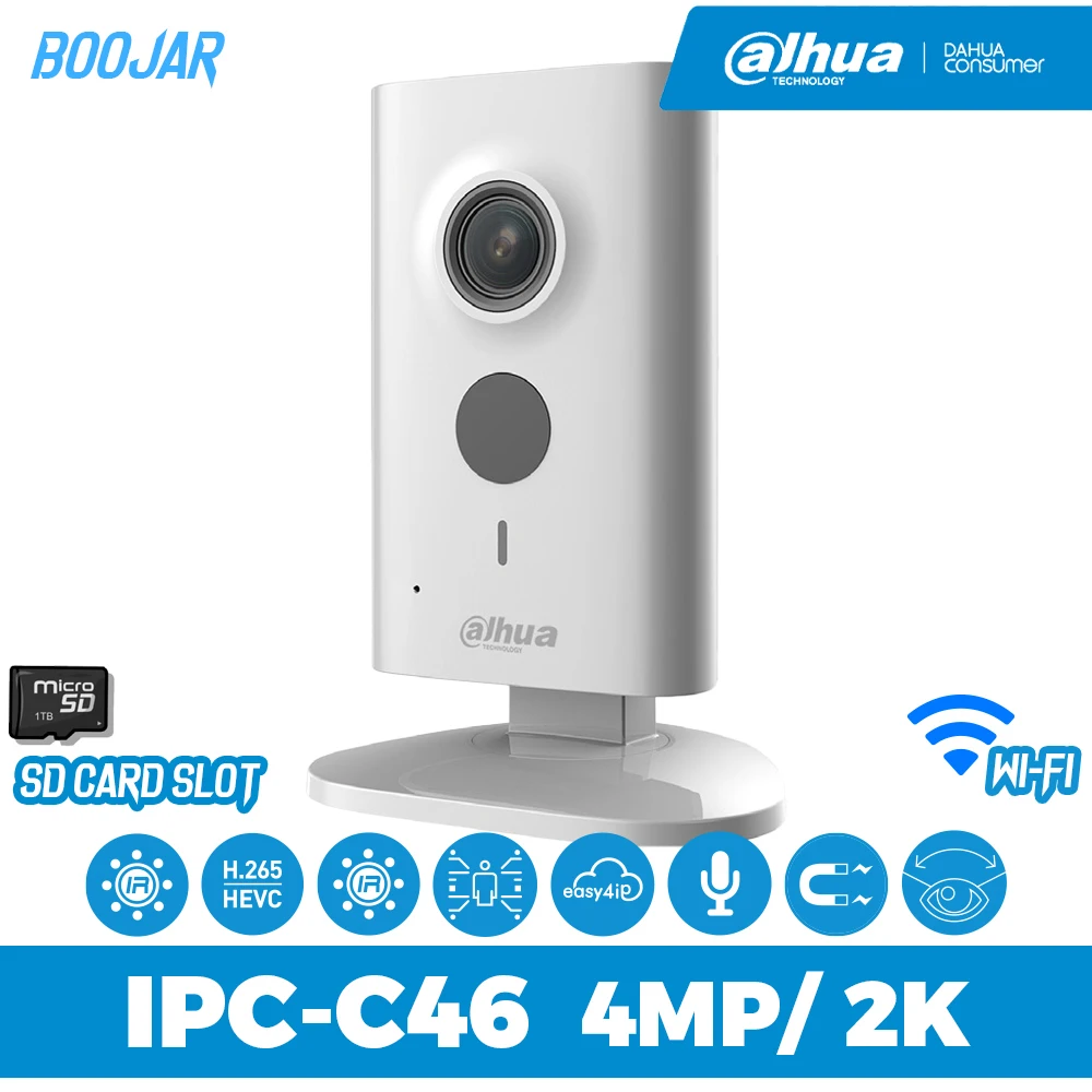 dahua baby monitor IPC-C46 2K H.265 Wi-Fi Camera replace IPC-C35 built in MIC Easy4ip cloud Micro SD card | Безопасность и защита