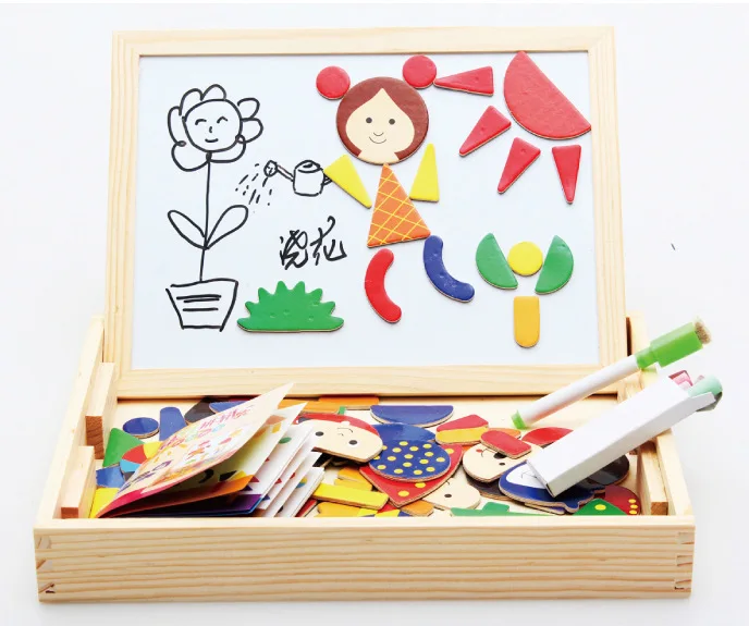 

QZM Magnetic Joypin Genuine Product Wooden Multi-functional Magnetic Puzzle Black And White Double-Sided Sketchpad