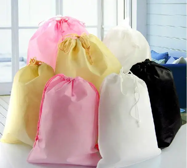 

50PCS Non Woven Drawstring Shoe Carrying Bag for Travel Custom Logo Printed accept