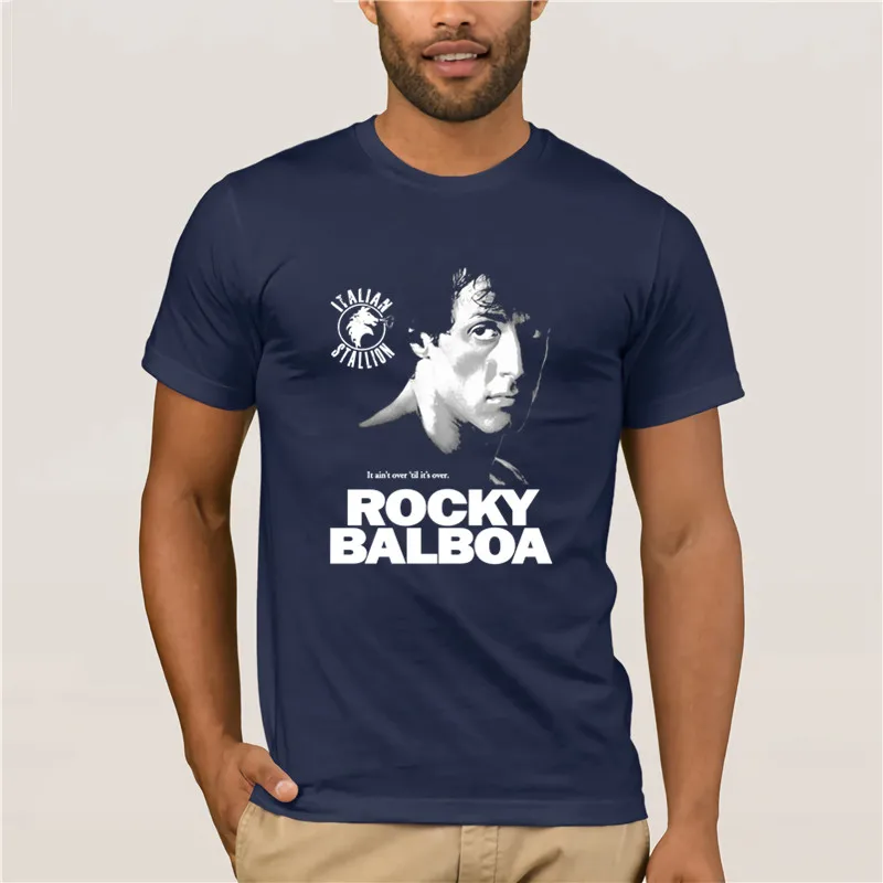Футболка с надписью мужские топы принтом в подарок Модная хлопковая футболка Rocky