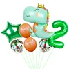 1set Large Dinosaur Birthday Party Foil Balloons Baby Boy 32inch Gold Number Balls Jungle Animal Party Decorations Kids Globos ► Photo 3/6