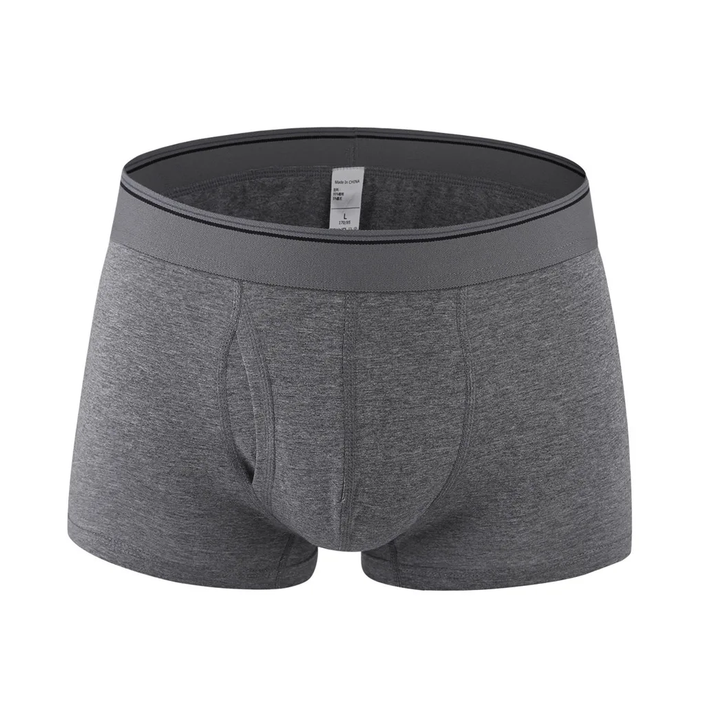 Gray Мужское нижнее белье, однотонное, цветное, удобное, хлопок, нижнее белье размера плюс, мужское нижнее белье, боксеры, шорты sous vete men t homme - Цвет: Gray