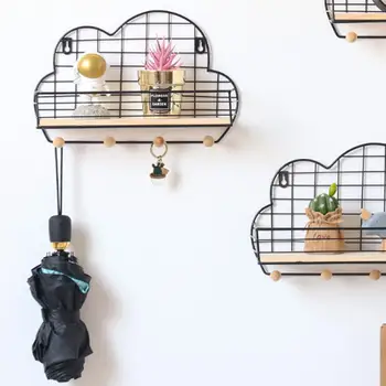 

Grid cloud wall grocery rack Cloud Shaped Wall Mounted Display Storage Shelf Organization Rack Home Decor Organizers @30