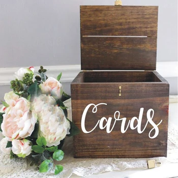 

Wedding Card Box Vinyl Sticker Ceremony Cards Decals Wedding Reception Decoration Card Box Sign Sticker Vinyl Art Mural C323