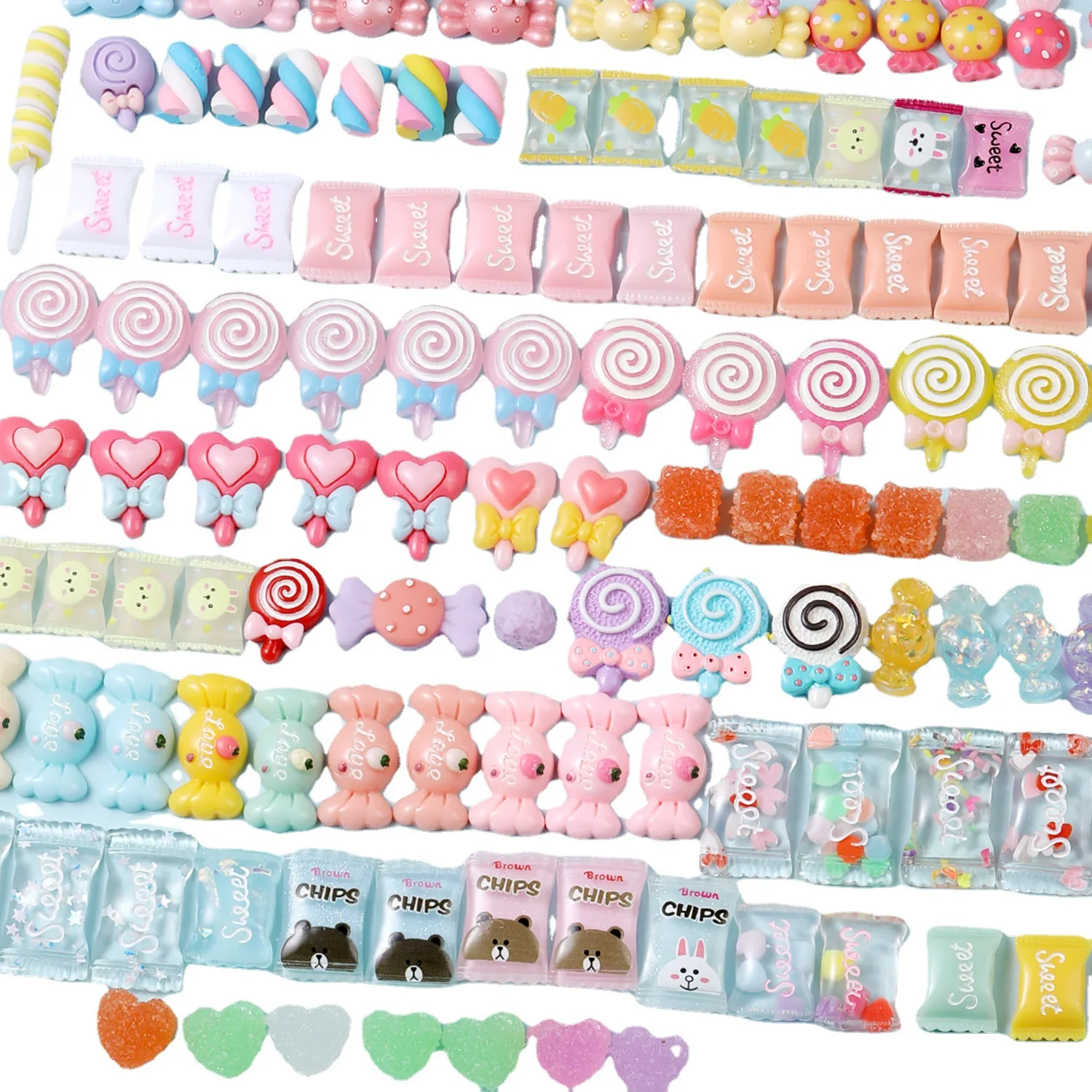 10pcs/lot Kawaii Resin Mix Sweet Candy Nail Art Charms Happy Flower Jelly  Gummy 3d Nail Decoration Diy Cute Nail Accessories - Rhinestones &  Decorations - AliExpress