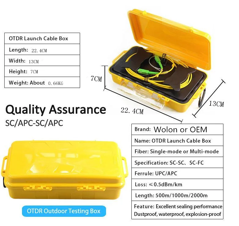 FTTH OTDR launch Cable Box SC Одномодовый OTDR тест Расширение линии Box 500 метров